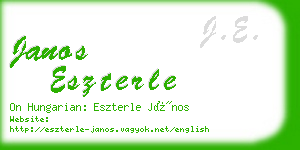 janos eszterle business card